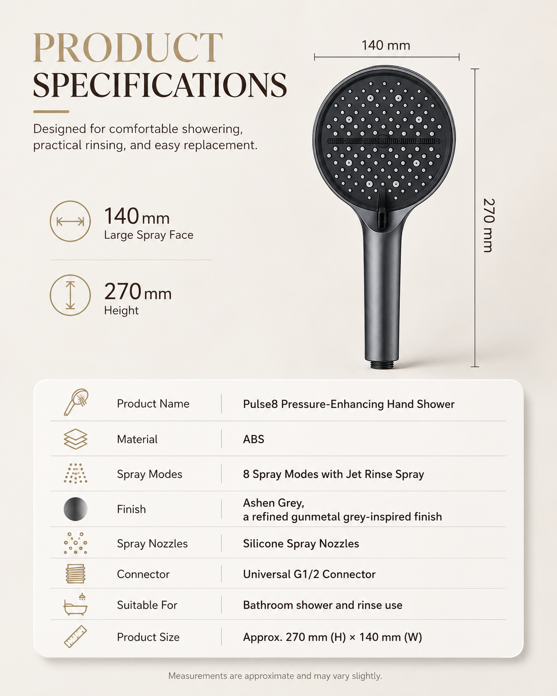 Pulse8 Hand Shower