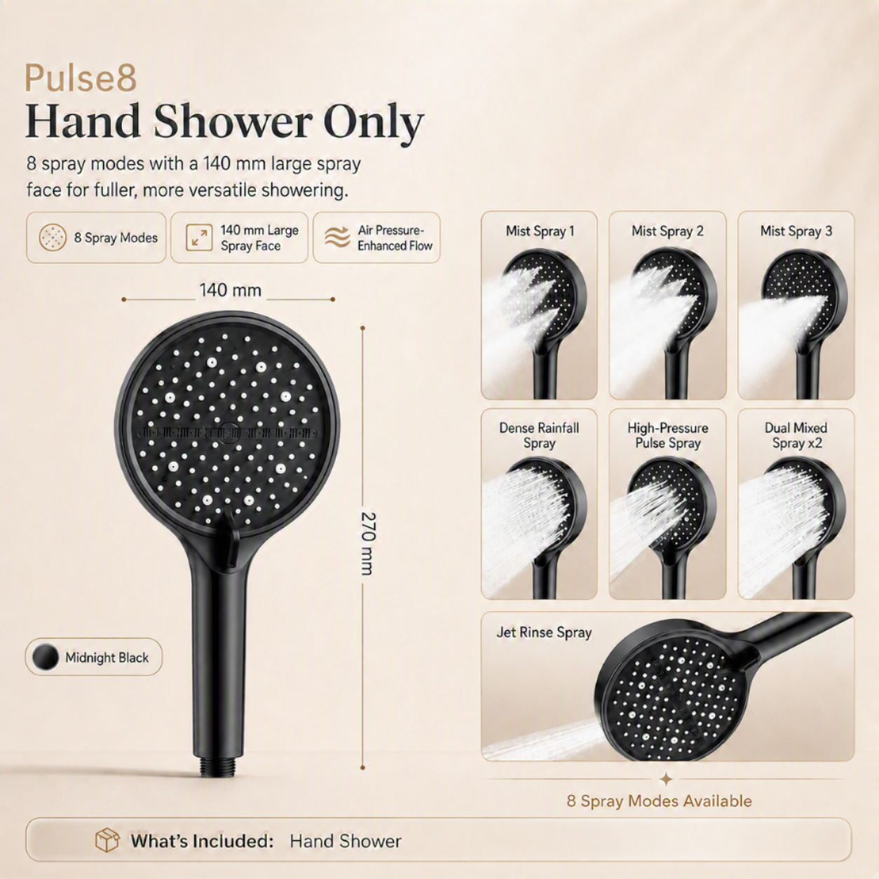 Pulse8 Hand Shower